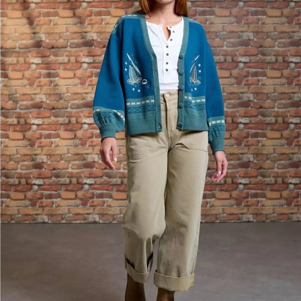 Her Universe The Lord Of The Rings Doors Of Durin Glow-In-The-Dark Cardigan XL - Picture 5 of 6